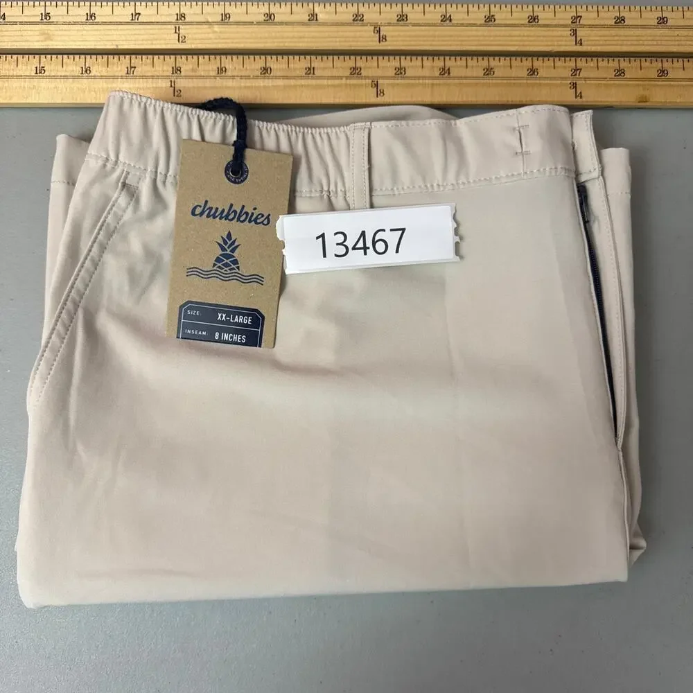 Chubbies Everywear Shorts Men’s XXL Khaki Khakinators 8” Inseam Stretch Golf NWT